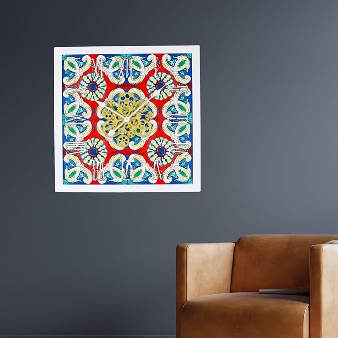 The Gears Clock Wall Clock Italy Collection with Moving Gears (Furore, 24 inches (60 cm))