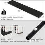 Floating Shelves for Wall, Large Wall Mounted Shelves with Invisible Brackets, Long Wood Floating Shelf Shelves for Living Room, Bedroom, Kitchen, (Black, 55" W x 9" D x 1.5" H)
