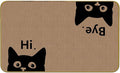 Mingnei Hi Bye Cat Welcome Doormat - Door Mat for Home Kitchen Entrance, Funny Black Cat Lover Floor Mat for Indoor/Outdoor Entryway Rug, 30x17 (Brown)