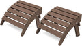 KINGYES Folding Adirondack Ottomans Set of 2 for Adirondack Chair, Brown
