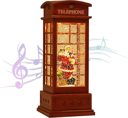 House & Garden Decoration,Christmas Lantern with 8 Pieces of Music,Sparkling Crystal Keep Circling Around The Snowman Families Music Box as a (Old Man)