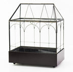Large Tall Glass Plant Terrarium – House Succulent Terrarium Kit with Lip and Tray Glass Greenhouse Terrarium for Plant 9.5”X5.7”X11.4”