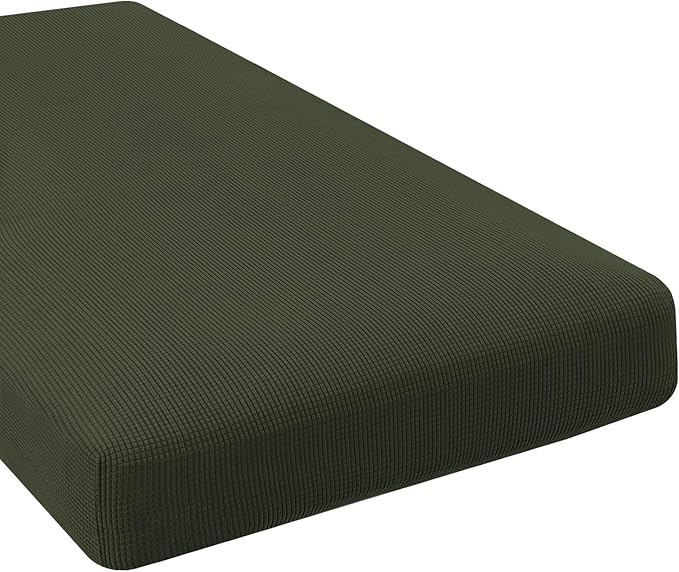 H.VERSAILTEX Super Stretch Individual Chaise Cover Sectional Couch Covers for L Shaped Sofa Both Left/Right Featuring Thick Jacquard Textured Twill Fabric (1 Piece Chaise Cover, Olive)