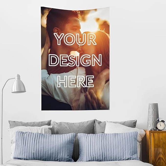 Custom Tapestry For Wall Bedroom Custom Backdrop Personalized Image Text Photo Customized Funny Tapestry Banners And Signs Single Picture Vertical Tapestrys