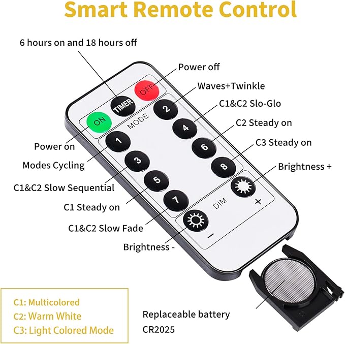 Minetom 33 Feet 100 Led Mini Globe String Lights, USB Fairy String Lights Plug in, 8 Modes with Remote, Decor for Indoor Outdoor Party Wedding Christmas Tree Garden, Warm and Multi