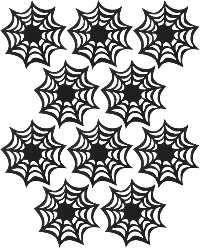 VOSAREA 10pcs Halloween Spider Web Coasters Placemat Decorative Table Placemats Doilies Halloween Decorarion Supplies