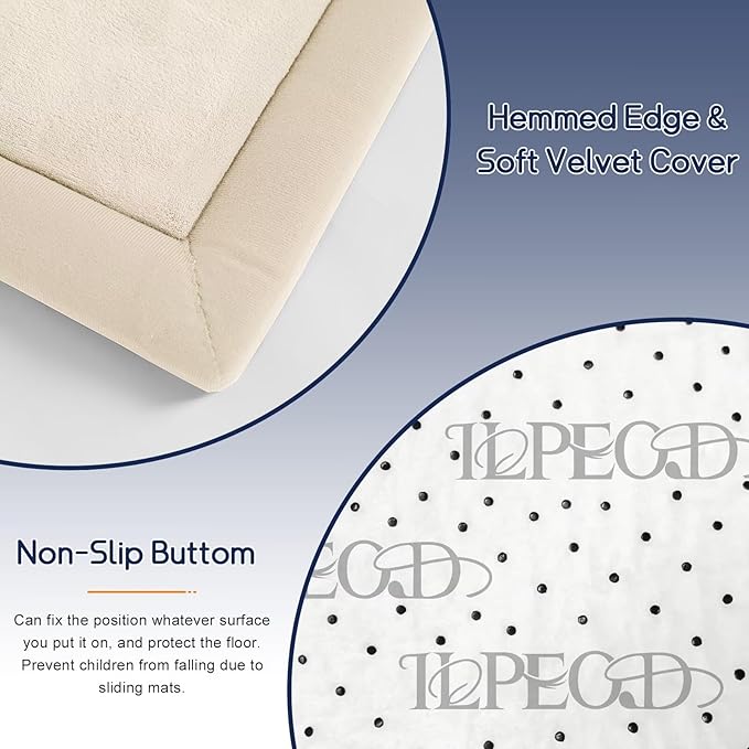 Baby Play Mat for Floor Tummy Time Mat Nursery Rug Muscle Mat Area Rug Playroom Rug Tatami Mat 6'7"x6'7" Memory Foam 1.3" Thick Crawling Mat for Babies,Toddlers, Infants, Kids,Floor Mat(Beige)