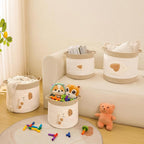 Large Blanket Baskets for Living Room Decor, Toy Storage Baskets Woven Cotton Rope Storage Basket for Kids, Dog Toys Organizer Clothes Hamper with Embroidery Decor for NurseryLaundry (Large, Elephant)