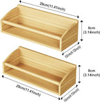 2 Pack Magnetic Spick Rack for Refrigerator, Fridge Organizer Shelf, Bamboo Wood