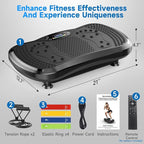 Vibration Plate Exercise Machine for Lymphatic Drainage, Vibration Machine for Full-Body Weight Loss Shaping, Vibrate Fitness Platform 400 Lbs & 200 Adjustable Speeds for Women Men Home Gym