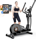 pooboo Elliptical Machine, Elliptical Exercise Machine with 16-Level Resistance&Hyper-Quiet Magnetic Driving System, Elliptical Machine for Home with LCD Monitor&15.5IN Stride, 350LBS Weight Capacity