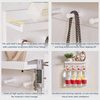 Wood Coat Hook with Wall-Mounted Shelf,15.75in Entryway Wall Hanging Shelf,for Bathroom, Kitchen,Coat Towel Key Organizer White YD-WS0240W