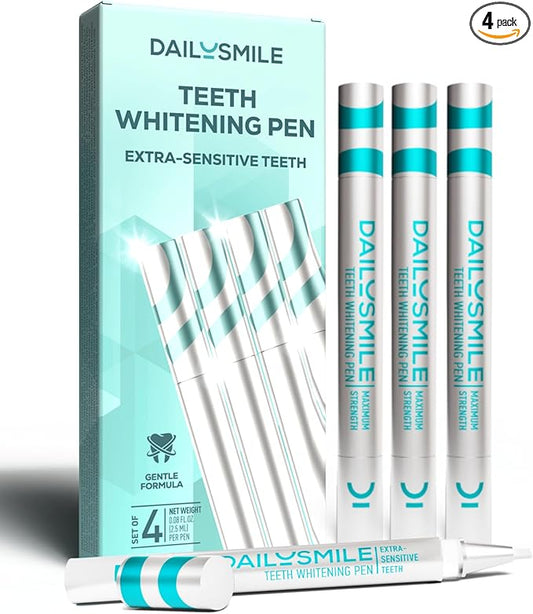 Teeth Whitening Pen, Gentle Teeth Whitening Gel for Sensitive Teeth, Tooth Whitener Kit, Effective Whitening Gel for Tooth Stains, Natural Instant Smile Whitening, Bright White Teeth-04 PK
