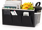 Bedside Storage Caddy/Bedside Hanging Storage Bag for Headboards Bunk Beds Dorm Rooms Book Phone Magazine Holder (New Black)