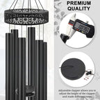 ASTARIN 48'' Wind Chimes for Outside Deep Tone - Large Windchimes with 6 Heavy Tubes, Outdoor Memorial Chimes Outdoor for Garden Hanging Décor,Sympathy Gifts，Black