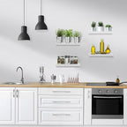 Sorbus Floating Shelves for Wall, Bathroom Shelves Wall Mounted for Kitchen, Bedroom, Living Room, Bathroom Storage, Over Toilet, Hanging Book Shelf for Wall Home Decor (White, 4 Pack)