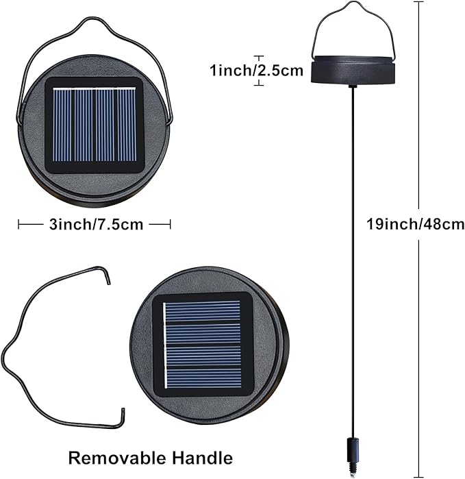 AA 600Mah Solar Light Replacement Top Parts for Solar Outdoor Lantern, Waterproof LED Lights for Yard, Garden, Patio Decor DIY Gifts (1Pack)