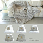 Maetoow Chenille Chunky Knit Blanket Throw （50×60 Inch）, Handmade Warm & Cozy Blanket Couch, Bed, Home Decor, Soft Breathable Fleece Banket, Christmas Thick and Giant Yarn Throws, Khaki