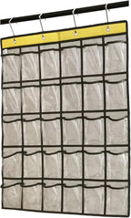 Classroom Pocket Chart for Phone Calculator Holder Over The Door Hanging Closet Jewelry Organizer with 30 Clear Pockets (GREY)