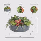 Faux Succulent Arrangement, Premium Artificial Indoor Plant Enhances Interior Design, Display on Any Surface in Your Home Adding an Inviting Touch of Nature, Grey Planter Pot Included