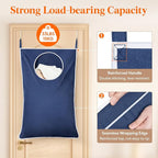 Lifewit Over Door Laundry Hamper, Large Collapsible Hanging Laundry Hamper, Hanging Laundry Basket Bag for Bathroom Bedroom Dirty Clothes Storage Organizer, Dark Blue