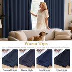 H.VERSAILTEX Premium Blackout Navy Curtains Thermal Insulated Home Fashion Window/Door Panel Drapes for Living Room,Antique Grommets,52" W x 84" L - Set of 2