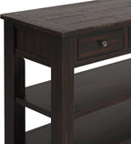 Farmhouse Wood Entryway Console Table 48-Inch Modern Sofa Entry Table with Drawers and Storage Shelves for Entrance Living Room (Black)