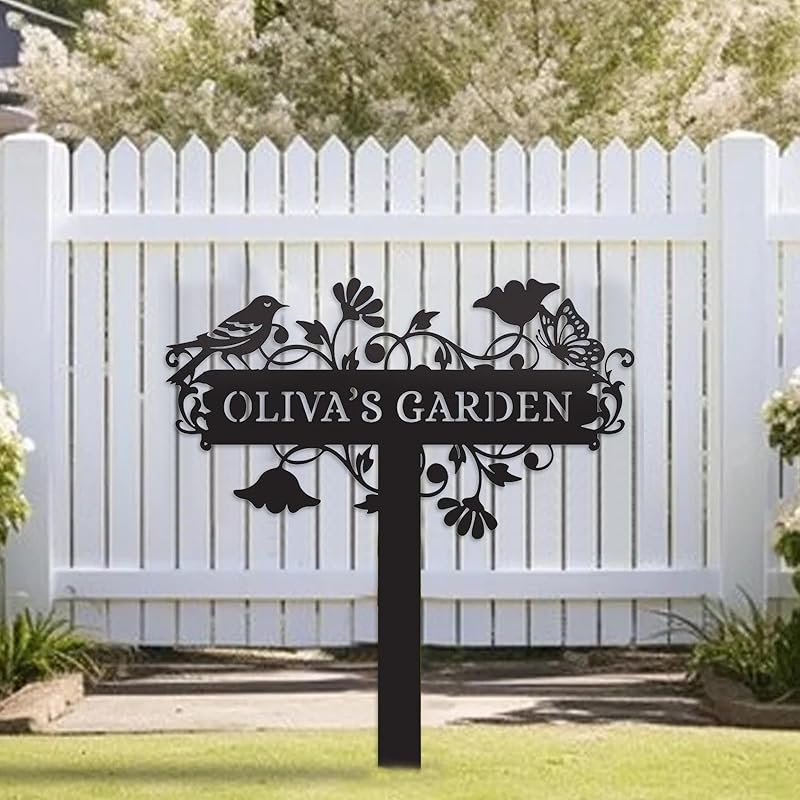 Metal Signs Customized | Personalized Garden Stake Metal Sign | Custom Metal Garden Sign | Personalized Garden Name Sign | Custom Sign Outdoor Metal | Gardening Decor Gifts for Gardeners