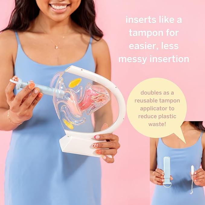 Pixie Menstrual Disc Applicator - Inserts Like A Tampon - Every Woman Can Now Use Period Discs - Perfect for Long Nails - Self Sanitizer TPE Properties - Travel Case - NOT for Menstrual Cups