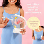 2 Menstrual Discs and Applicator Bundle - No Metals or Toxins - 100% Medical-Grade Silicone-Most Soft Reusable Period Disc - Inserts and Removes Like a Tampon - Capacity of 5 and 7 Tampons