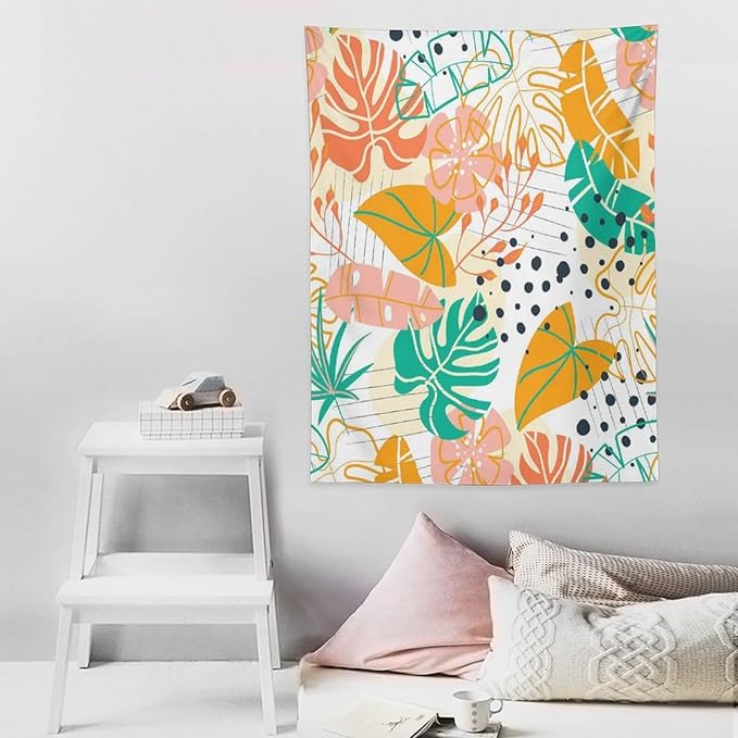 ICMOLYYENLO Tropical Palm Leaves Wall Tapestry, Wall Art for Room Decoration Beautiful Wall Hanging for Bedroom Living Room Dormitory Apartment 30x40 Inch