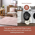 nuLOOM 7'6' x 9'6' Cozy Plush Area Rug, Machine Washable, Non-Slip, Soft Fluffy Shag Carpet for Living Room Bedroom Kids Room Nursery Home Decor, Jeni Blush