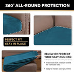 PrinceDeco Stretch Sofa Cushion Covers for Couches and Sofas,Soft Velvet Couch Seat Covers, Sofa Covers Washable, Seat Cushion Cover for 3 Couch Sofa Pet Friendly - Deep Teal, Each Width Up to 29.5"