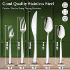 Aisoso 40-Piece High-End Silverware Set with Forks Spoons and Knives, Stainless Steel Serving Utensils for 8 with Mirror Finished Handle, Durability and Dishwasher Safe for Restaurant, Weddings
