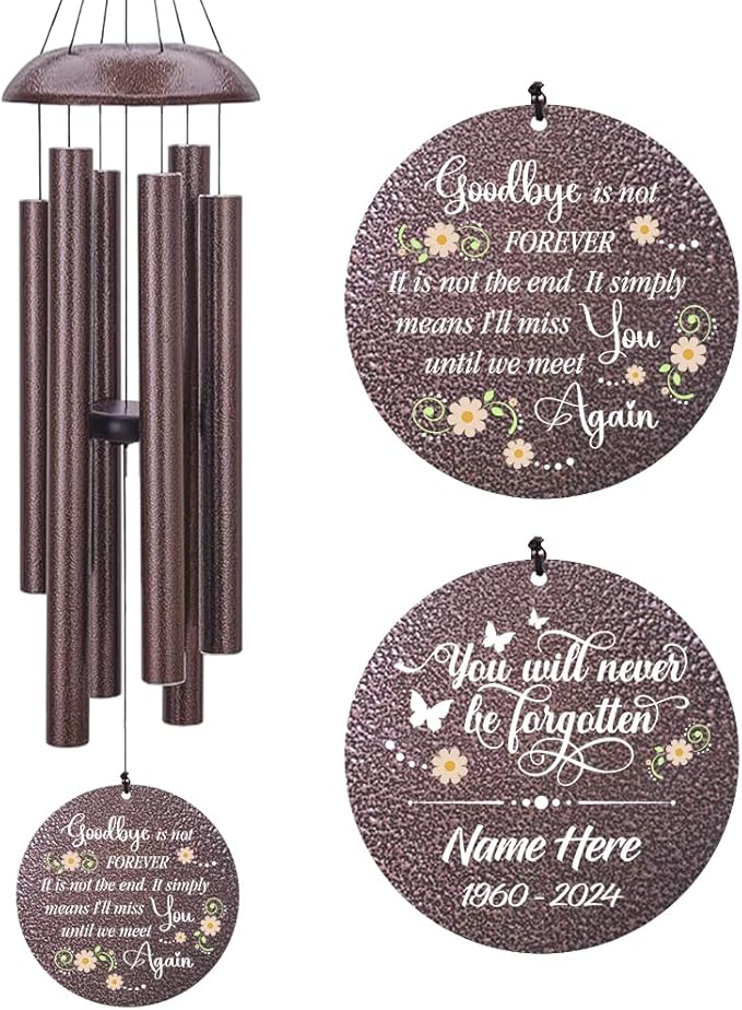 Personalized Sympathy Wind Chimes Gift, Memorial Wind Chimes, for Loss of Loved One Prime, Bereavement/Sympathy/Memorial Gift for Loss of Mother Father Husband Condolence Remembrance