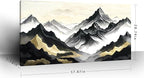 amatop Oversized Wall Art for Living Room Modern Extra Large Abstract Inspirational Mountain Black Gold Canvas Print Landscape Artwork Zen Scenery Picture for Bedroom Office Horizontal Decor 58x29 Inch