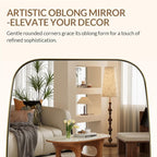 ANDY STAR Brass Bathroom Mirror, 24x32’’ Brushed Gold Metal Frame Oblong Mirror for Bathroom, Modern Gold Oval Bathroom Mirror for Over Sink, Hangs Horizontal or Vertical
