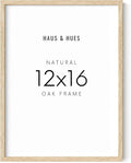 HAUS AND HUES Beige Oak Wood 12x16 Picture Frame - Modern Wood Wall Art Display - Lightweight 12x16 Frame for Art Prints, Photos, Posters - Ready-to-Hang Vertically & Horizontally