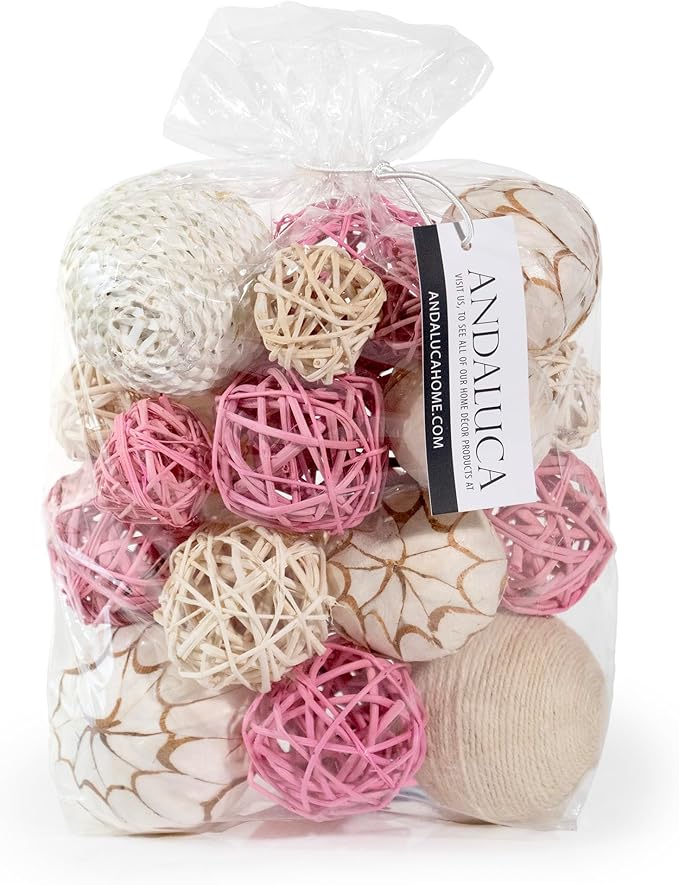 ANDALUCA Pink Decorative Balls Bowl Filler Orbs Home Decoration (Pink)