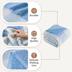 LURKA Checkered Sherpa Fleece Twin-Size Bed Blanket - Extra Thick and Warm Winter Soft Fuzzy Plush Blanket for Couches, Beds & Pets, Glacier, 60x80 Inches