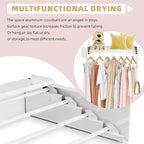 Wall Mounted Drying Rack with 4 Hooks and Shelf, Foldable Clothes Drying Rack for Laundry Room, Collapsible Laundry Rack Wall Mount, for Indoor Outdoor Hanging Clothes, 23.6 Inch