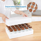 Yangbaga 24Pcs Glass Spice Jars with Labels-4OZ Wood Lid Square Spice Containers with Pepper Grinder Lids &Funnel,Seasoning Jars for Rack Cabinet Drawer