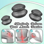 TrelaCo 6 Pcs Cupping Kit for Massage Therapy 3 Sizes Silicone Cupping Set Chinese Massage Therapy for Studio Household Cellulite Joint Pain Muscle Pain(Clear Black)