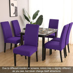 JQinHome Dining Chair Slipcover, High Stretch Removable Washable Chair Seat Protector Cover Set of 6,Chair Covers for Dining Room, Kitchen,Home Party,Wedding Ceremony(Purple, 6PC)
