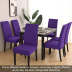 JQinHome Dining Chair Slipcover, High Stretch Removable Washable Chair Seat Protector Cover Set of 4,Chair Covers for Dining Room, Kitchen,Home Party,Wedding Ceremony(Purple, 4PC)