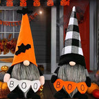 Halloween Gnomes Plush Decor,Witch Scandinavian Tomte Nisse Gnome Swedish Table Decorations Handmade Gnome Decoraion for Home,Orange