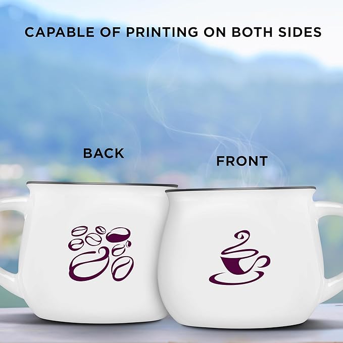 Custom Glazed Campfire Coffee Mugs 12 oz. Set of 10, Personalized Bulk Pack - Perfect for Coffee, Tea, Espresso, Hot Cocoa, Other Beverages - White