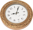 Menterry European Vintage Decorative Wall Clock, 12" Antique Gold Style, Battery Operated Wall Clocks for Kitchen, Bedroom, Farmhouse, Bathroom, Offices