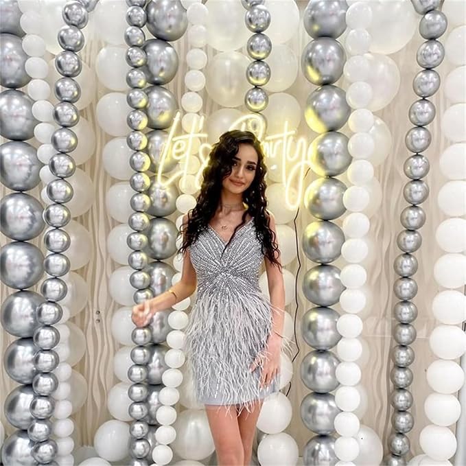 White Quick Link Balloons - 100PCS Linking Balloons for Wedding, Birthday, Baby Shower, Engagement, Graduation Party Decorations (10inch)