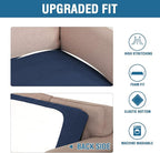 H.VERSAILTEX Super Stretch Individual Seat Cushion Covers Sofa Covers Couch Cushion Covers Slipcover Sets Thick Jacquard Textured Twill Fabric (1 Piece Sofa Cushion Cover, Navy)